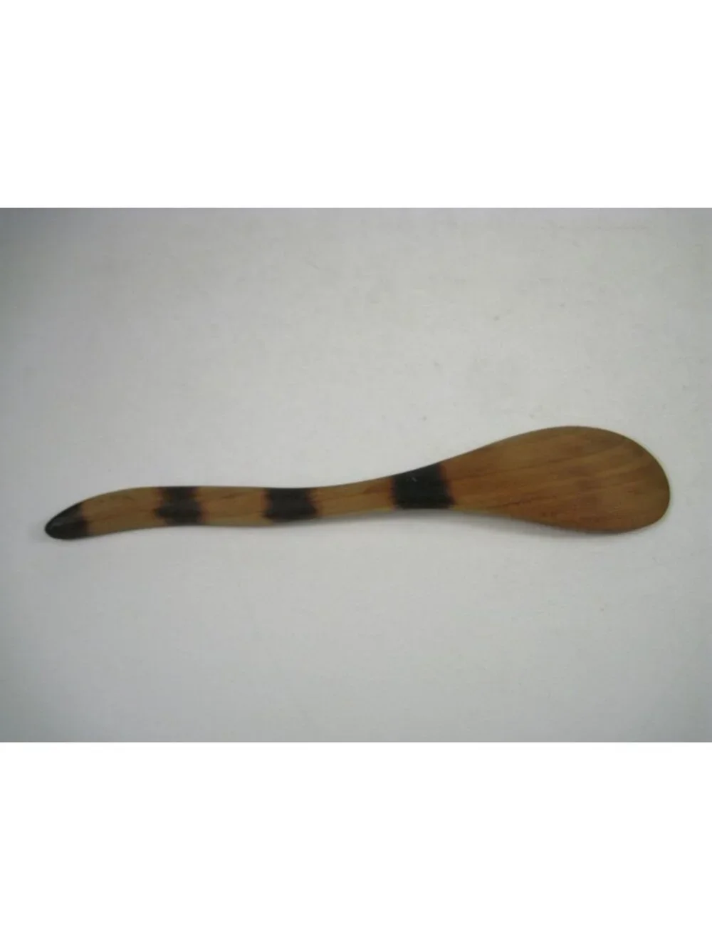 Handcrafted Wooden Spoon Burned Stripe Natural Finish Kitchen Tool Utensil 7 in